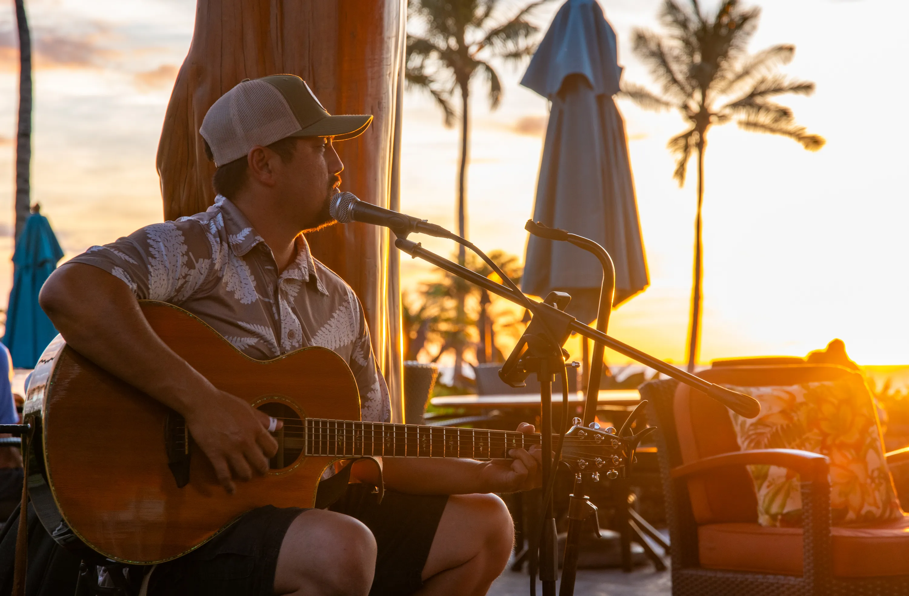 Live music at the Ocean Club at sunset